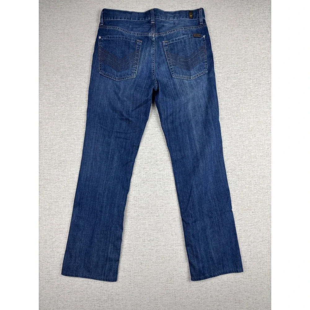 7 For All Mankind Mens 31x31 Standard Straight Leg Blue Cotton Button Fly Jeans